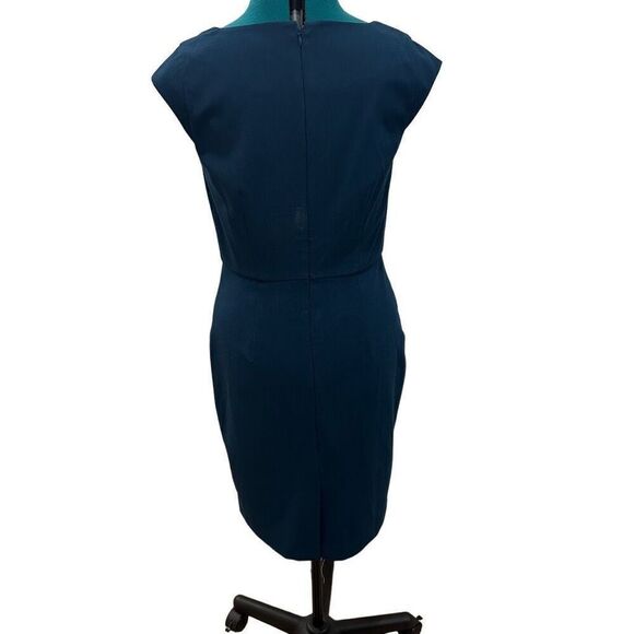 Ann Taylor Teal Cap Sleeve Dress- Size 8 - Picture 2 of 14